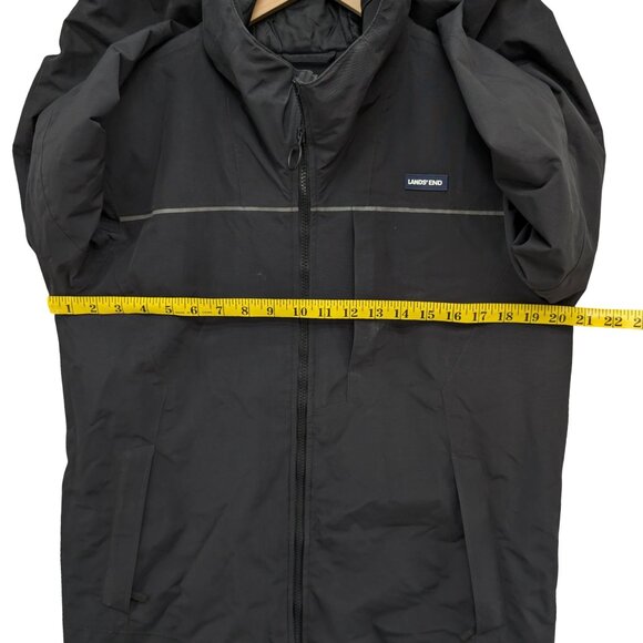 Lands End Squall Hooded Jacket Mens Black Full Zip Lined Insulated Size S - Picture 7 of 12